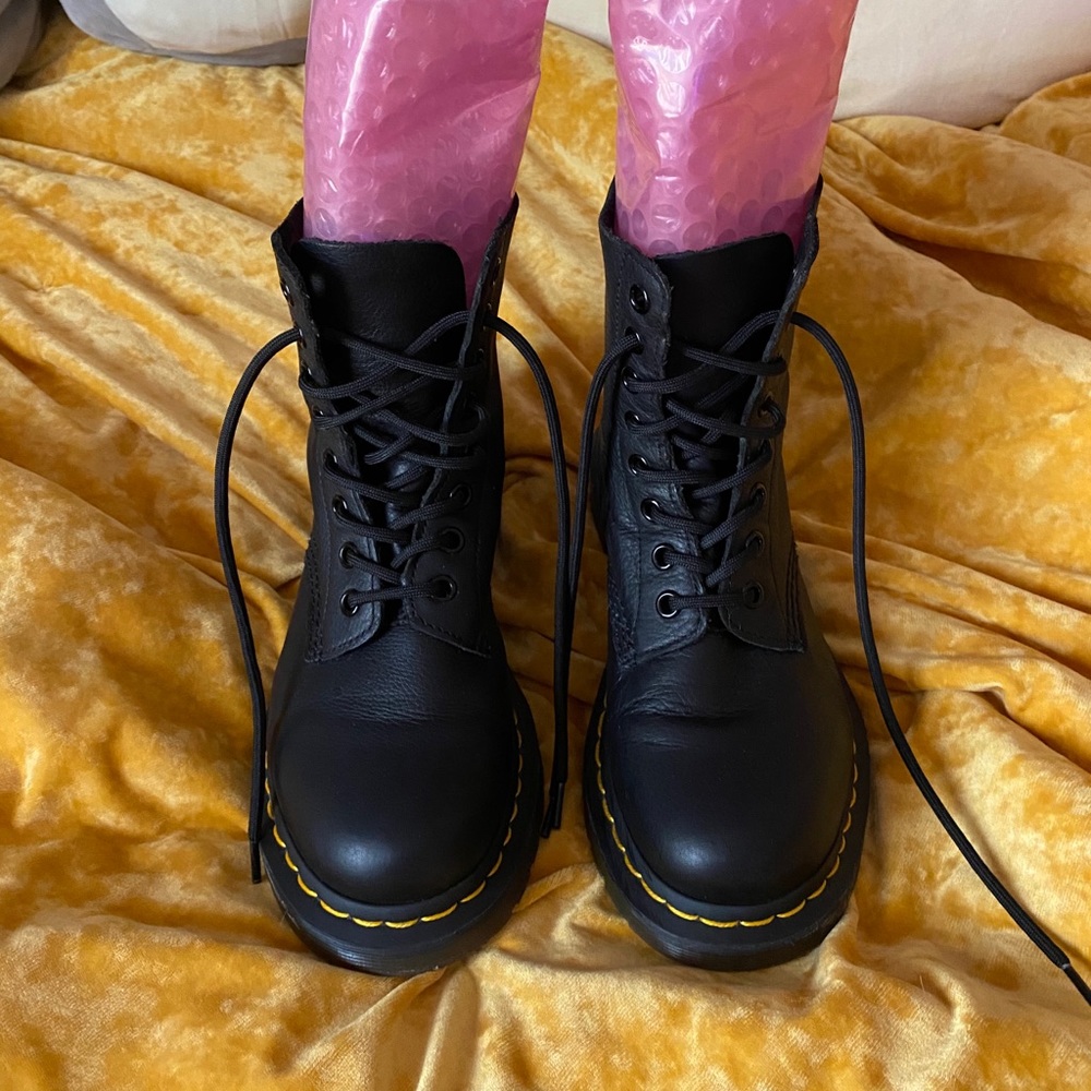 dr marten combat boots with bouncing soles